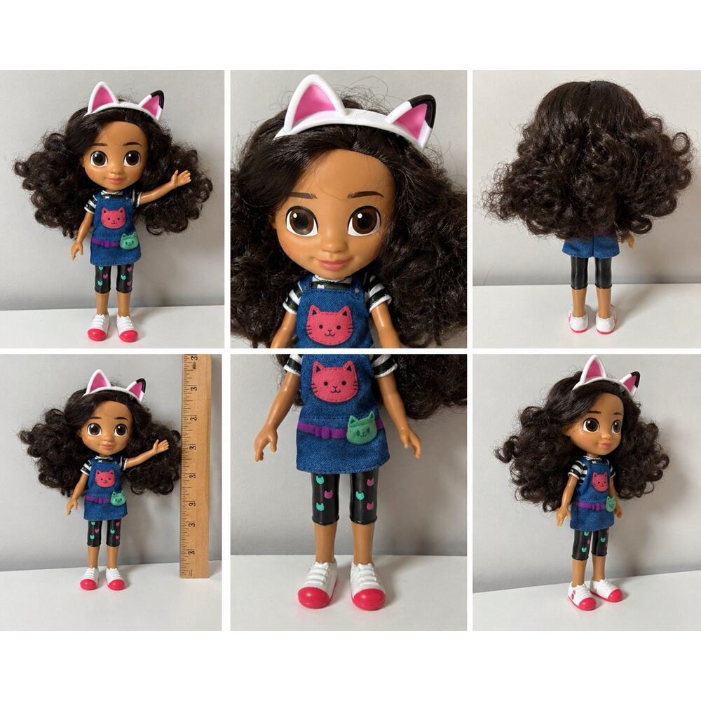 Gabby’s Dollhouse 8” Gabby Girl Doll Travel Edition Cat Headband Curly Hair
